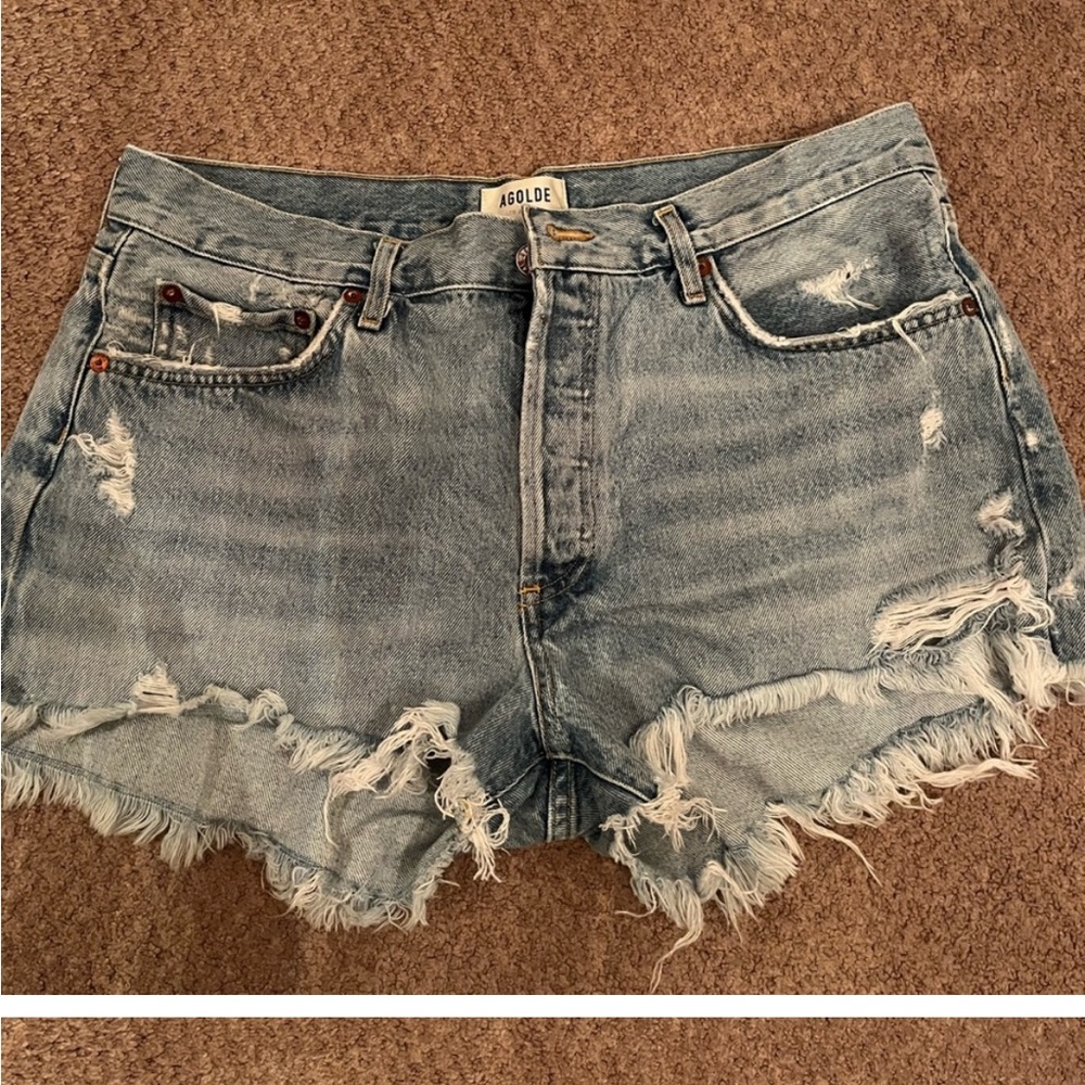 Agolde distressed denim shorts. Size 31.